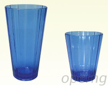 藍色直條高杯, 直條低杯