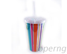 16oz雙層吸管杯