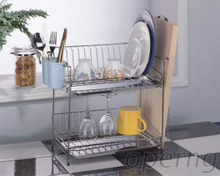 雙層不鏽鋼DIY碗盤架